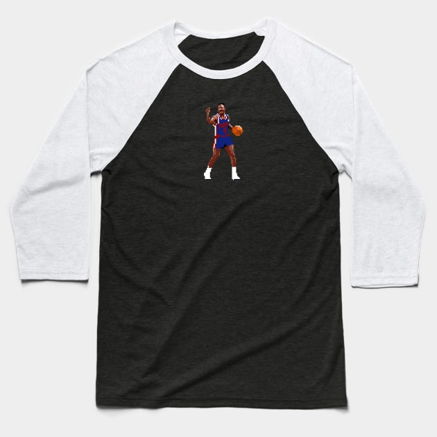 Joe Dumars Pixel Dribble Baseball T-Shirt by qiangdade